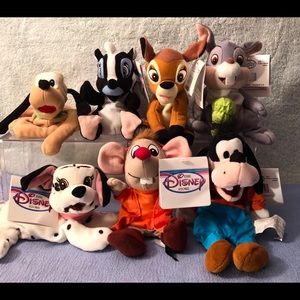 Disney Mini Bean Bag Stuffed Plush, Set of 7
